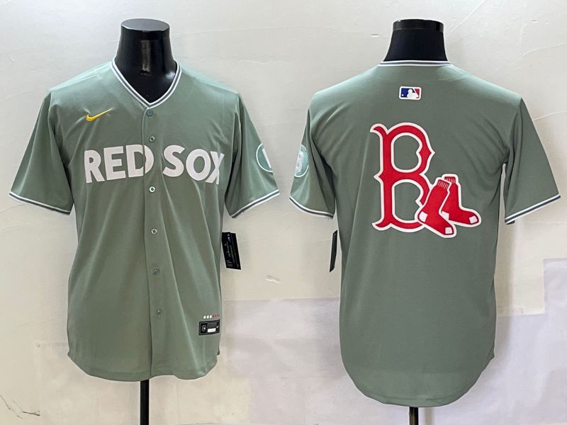 Men Boston Red Sox Blank Green Joint Name Game Nike 2025 MLB Jersey style 5